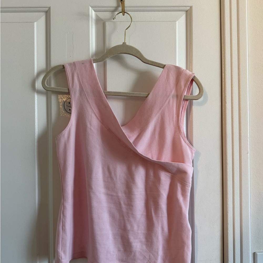 Vintage Casual Corner Light Pink Crossover Tank Top